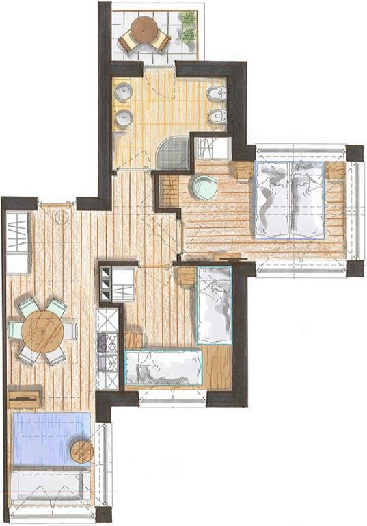 Color Home Suite Apartments Предацо Стая снимка
